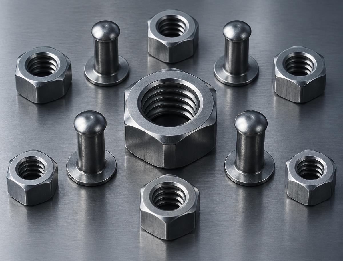 Representative selection of hexagonal metal nuts